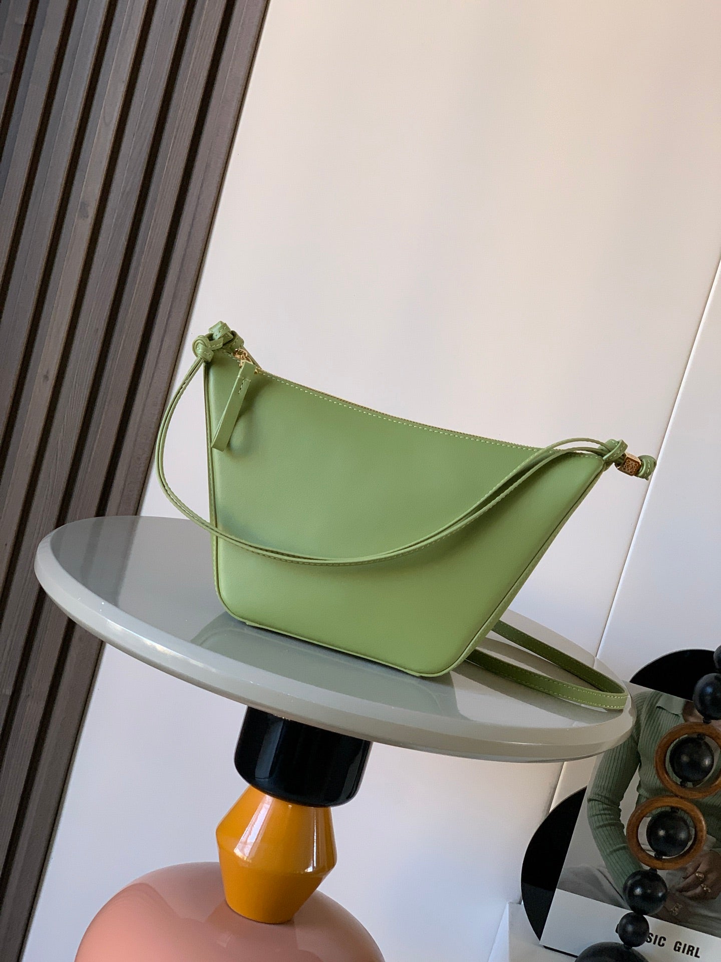 Loewe Mini Hammock Hobo Bag Olive Mist Calfskin