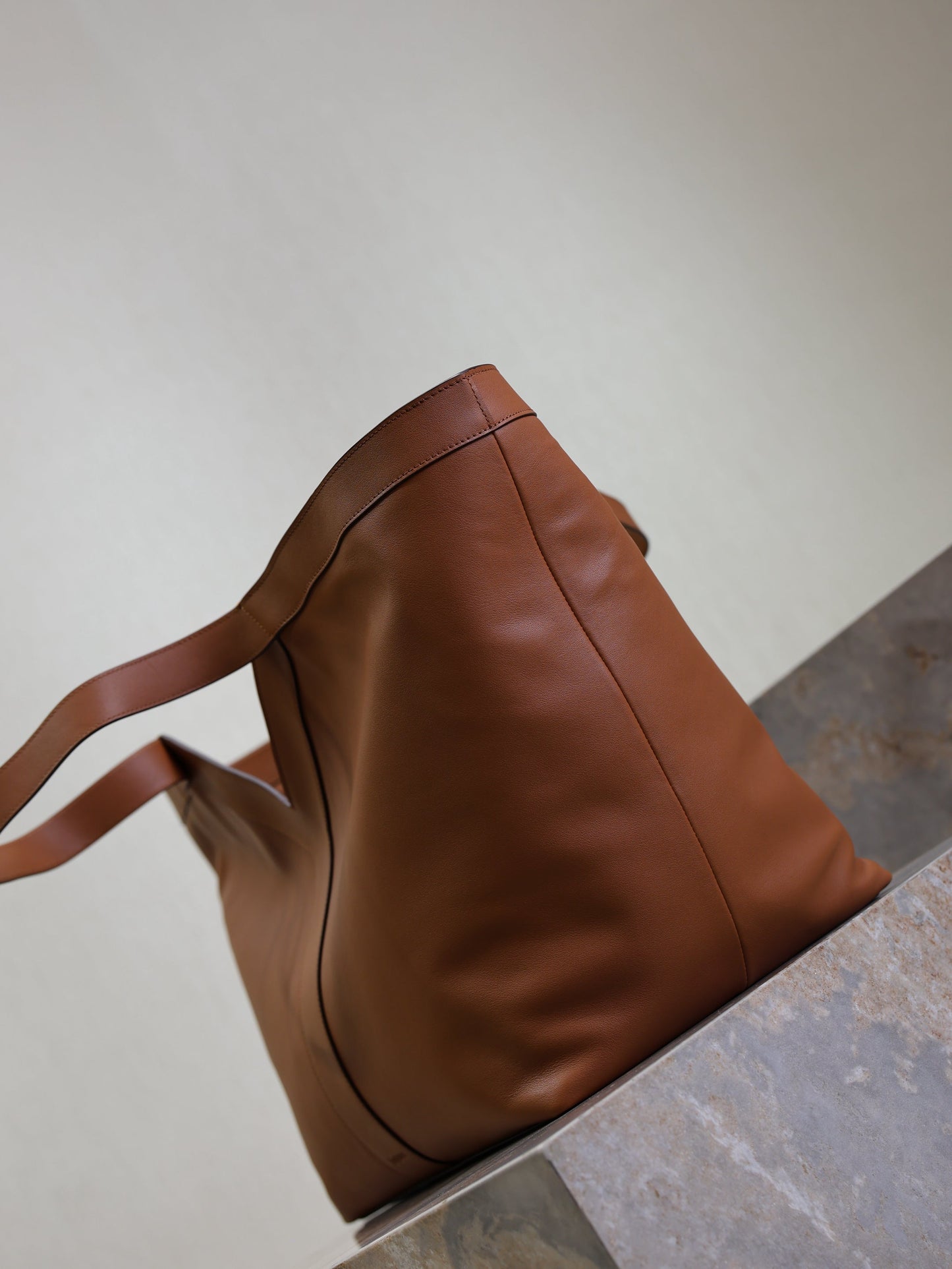 YSL Y Tote Bag Brown Cowhide