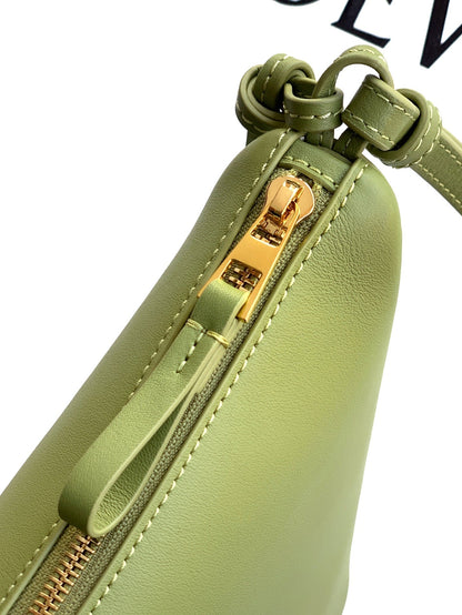 Loewe Mini Hammock Hobo Bag Olive Mist Calfskin