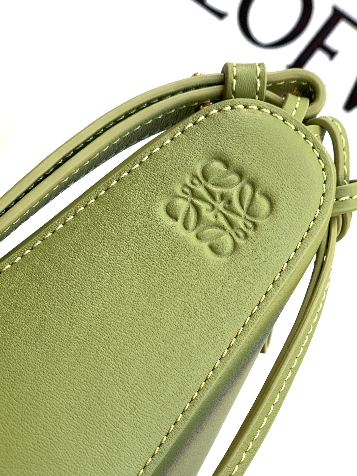 Loewe Mini Hammock Hobo Bag Olive Mist Calfskin