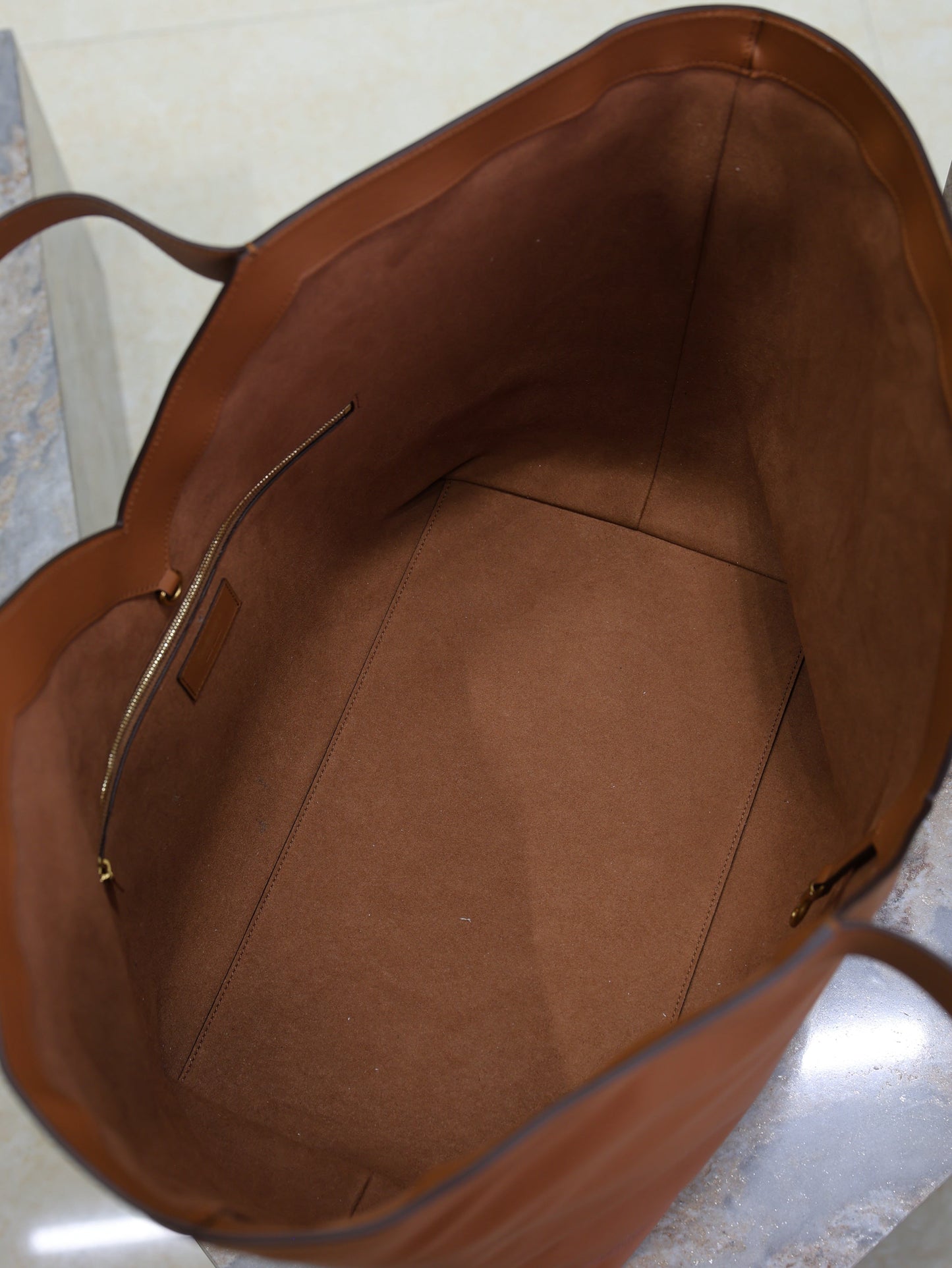 YSL Y Tote Bag Brown Cowhide