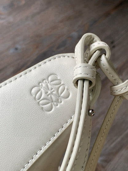 Loewe Mini Hammock Hobo Bag White Calfskin