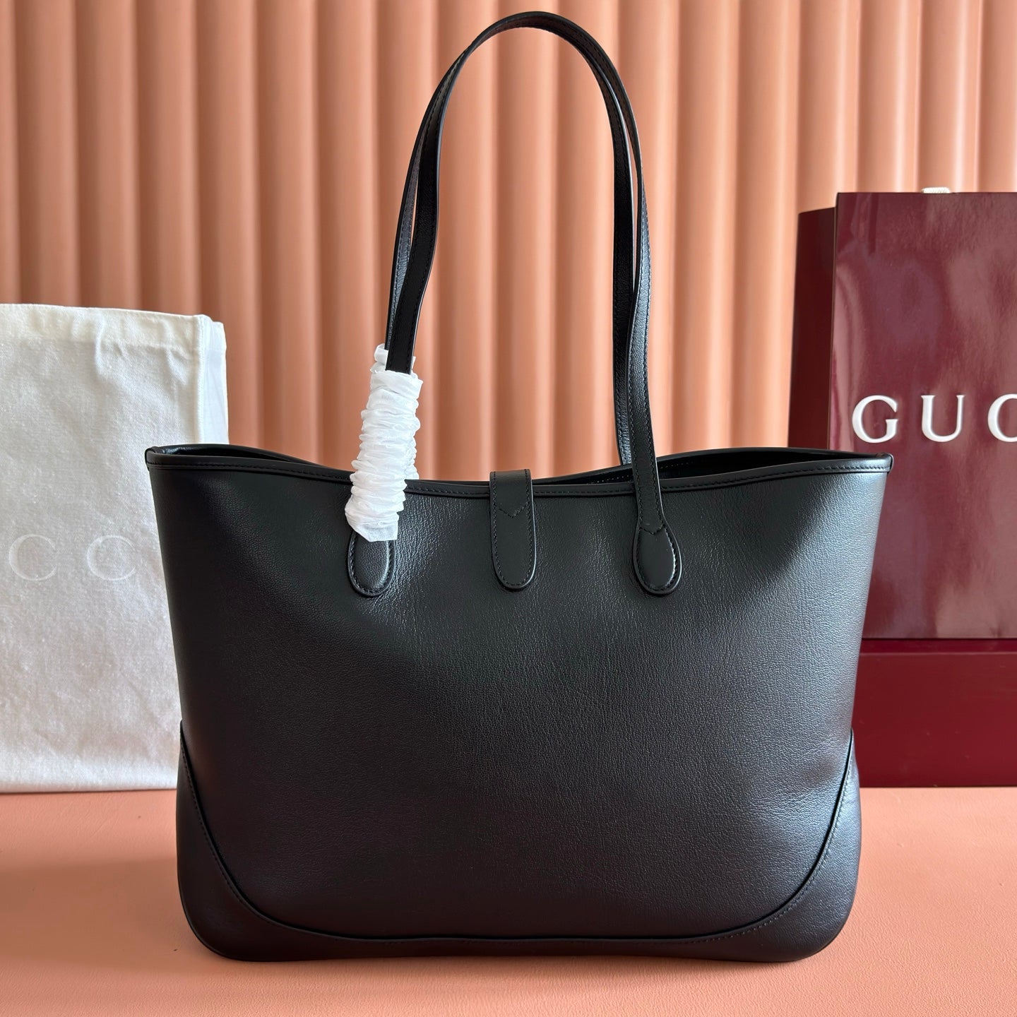 GG Jackie Medium Tote Bag Black Lambskin