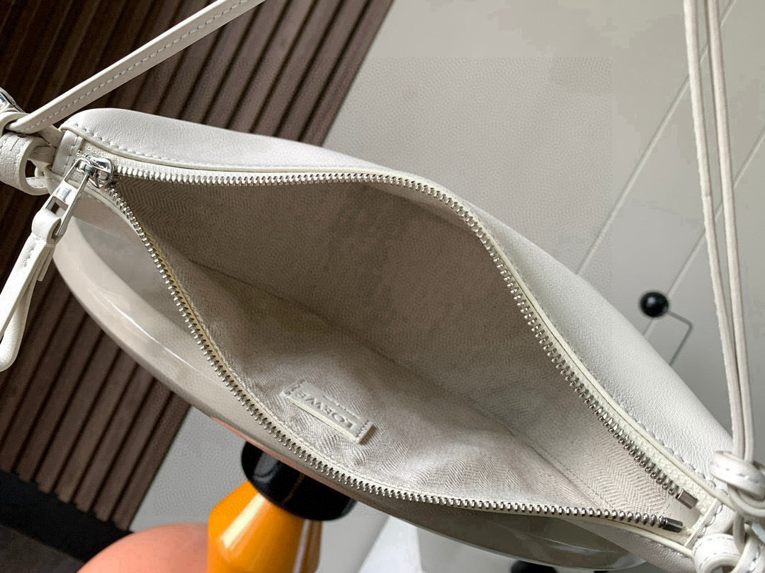 Loewe Mini Hammock Hobo Bag White Calfskin