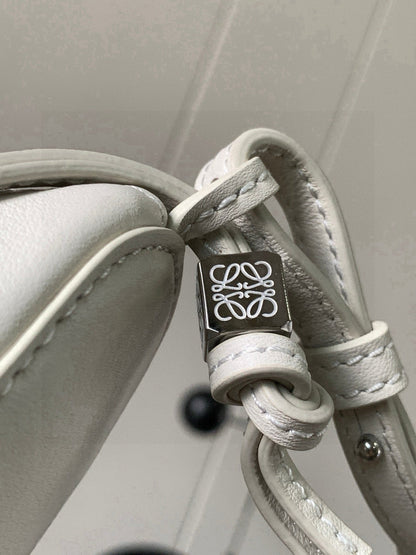 Loewe Mini Hammock Hobo Bag White Calfskin