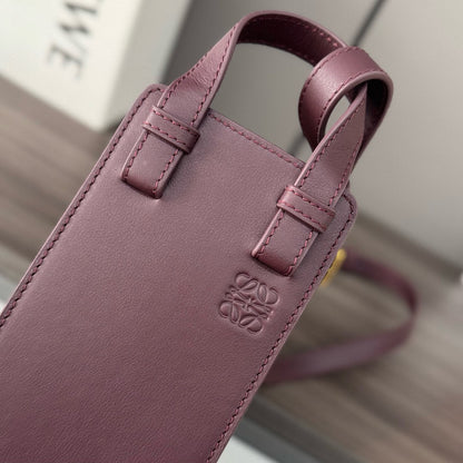 Loewe Hammock Slice Bag Reddish-Brown Shiny Calfskin