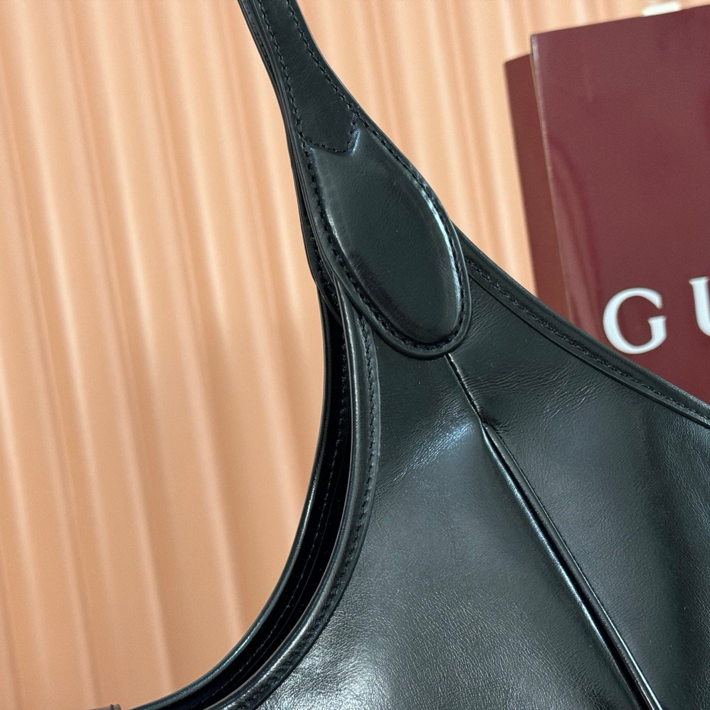 GG Mercato Large Tote Bag Black Lambskin