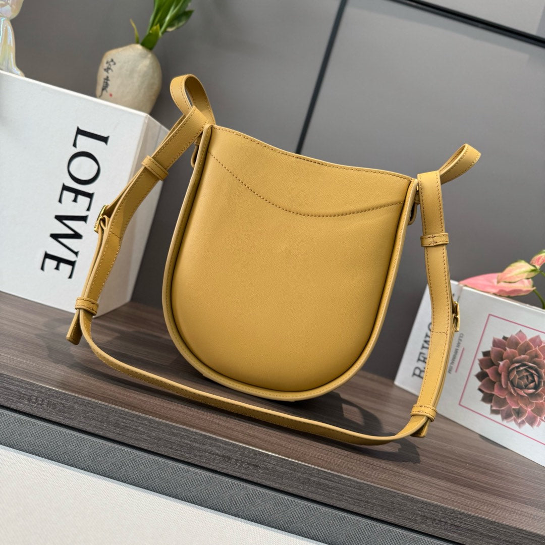 Loewe Hammock Slice Bag Golden-Brown Shiny Calfskin