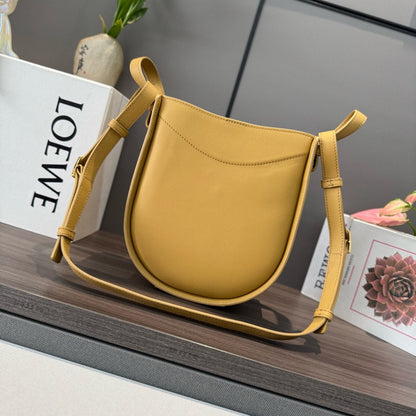 Loewe Hammock Slice Bag Golden-Brown Shiny Calfskin