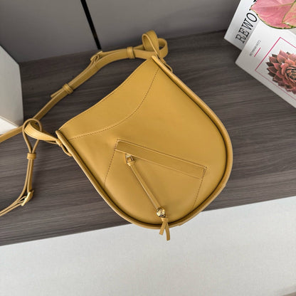 Loewe Hammock Slice Bag Golden-Brown Shiny Calfskin