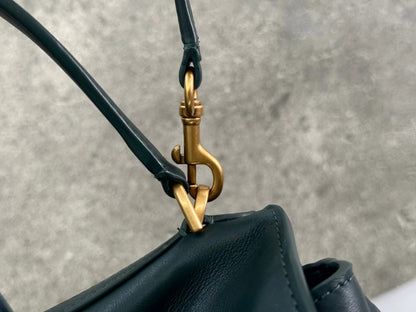 Balenciaga Mini Bag 22 Dark Green Calfskin Gold Hardware