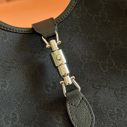GG Mercato Small Tote Bag Black Canvas