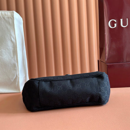 GG Mercato Small Tote Bag Black Canvas