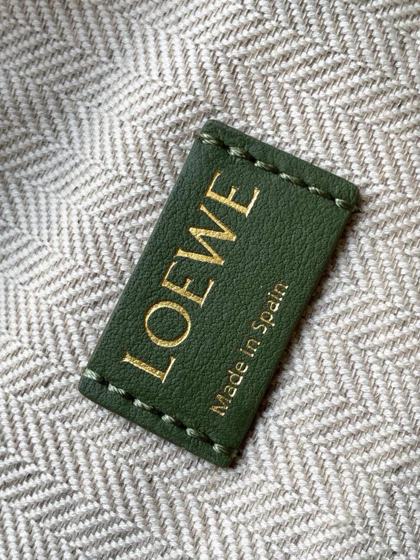 Loewe Cubi Anagram Bag 35cm Green White Jacquard Cotton Calfskin