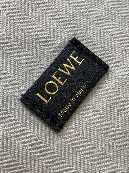 Loewe Cubi Anagram Bag 35cm Black White Jacquard Cotton Calfskin
