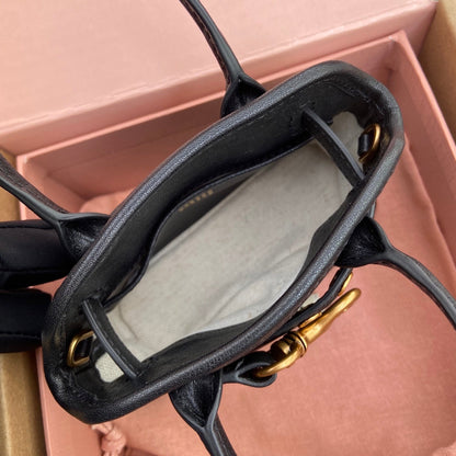 Miu 12.5 Aventure Nappa Leather Bag Black 240397