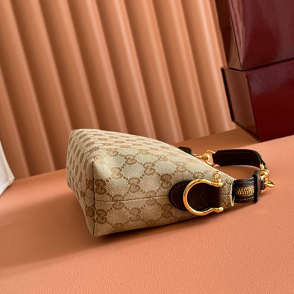 GG Brera Small Crossbody Bag Beige Brown Canvas