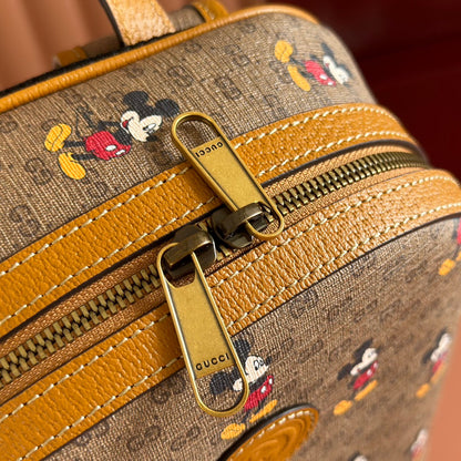 Gucci Mickey Backpack Brown Canvas Leather 255347