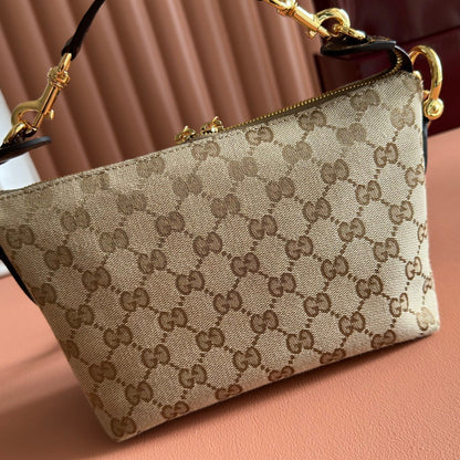 GG Brera Small Crossbody Bag Beige Brown Canvas