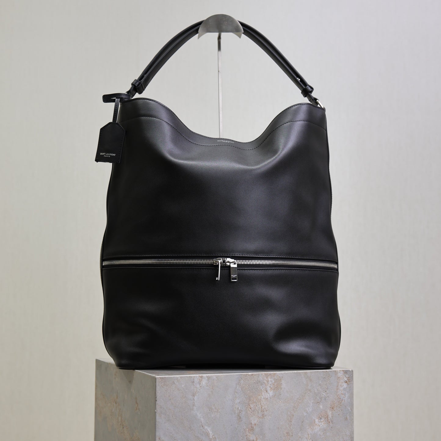 YSL Tag Hobo 31cm Black Cowhide