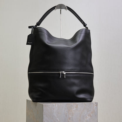 YSL Tag Hobo 31cm Black Cowhide