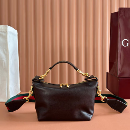 GG Brera Small Crossbody Bag Burgundy Cowhide