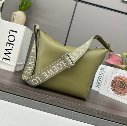 Loewe Small Cubi Crossbody Bag Olive Green Smooth Calfskin
