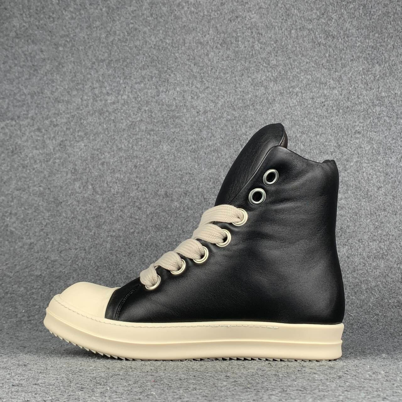 Rick Owens Luxor Jumbo Lace Padded Sneaker 'Black Milk