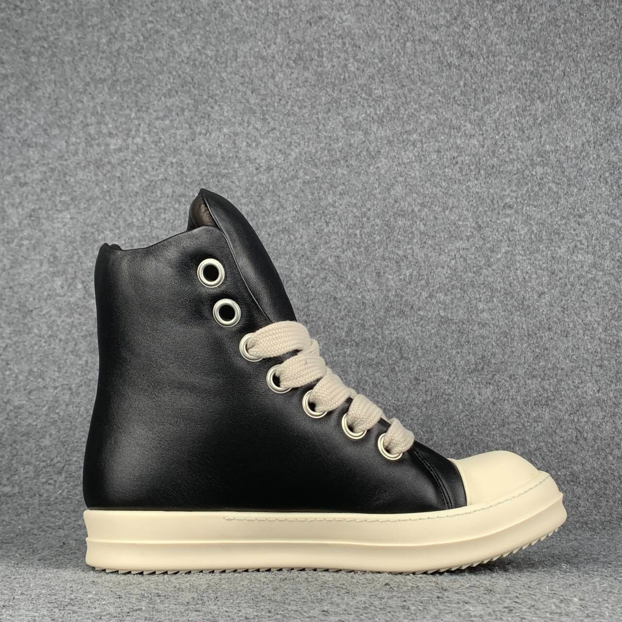 Rick Owens Luxor Jumbo Lace Padded Sneaker 'Black Milk