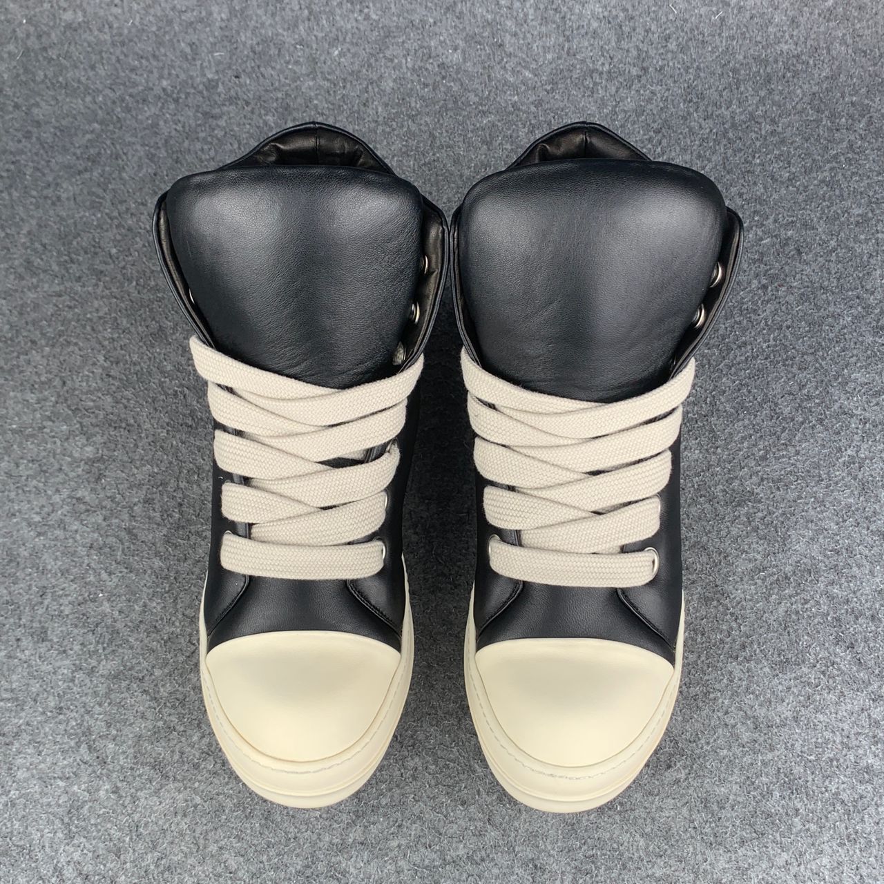 Rick Owens Luxor Jumbo Lace Padded Sneaker 'Black Milk