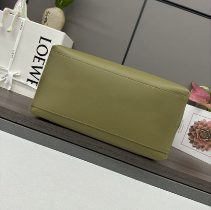 Loewe Cubi Crossbody Bag Olive Green Smooth Calfskin