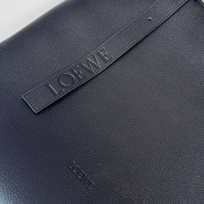 Loewe Loop Zipped Tote Bag Black Grained Calfskin