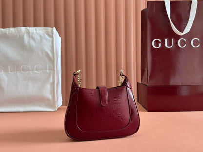 Gucci Jackie Notte Bag Rosso Ancora Red Patent Leather 248415