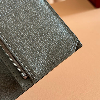 GG Supreme Long Passport Card Beige Dark Brown Canvas