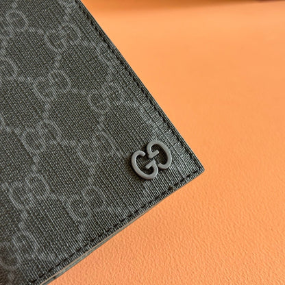 GG Supreme Long Passport Card Black Canvas