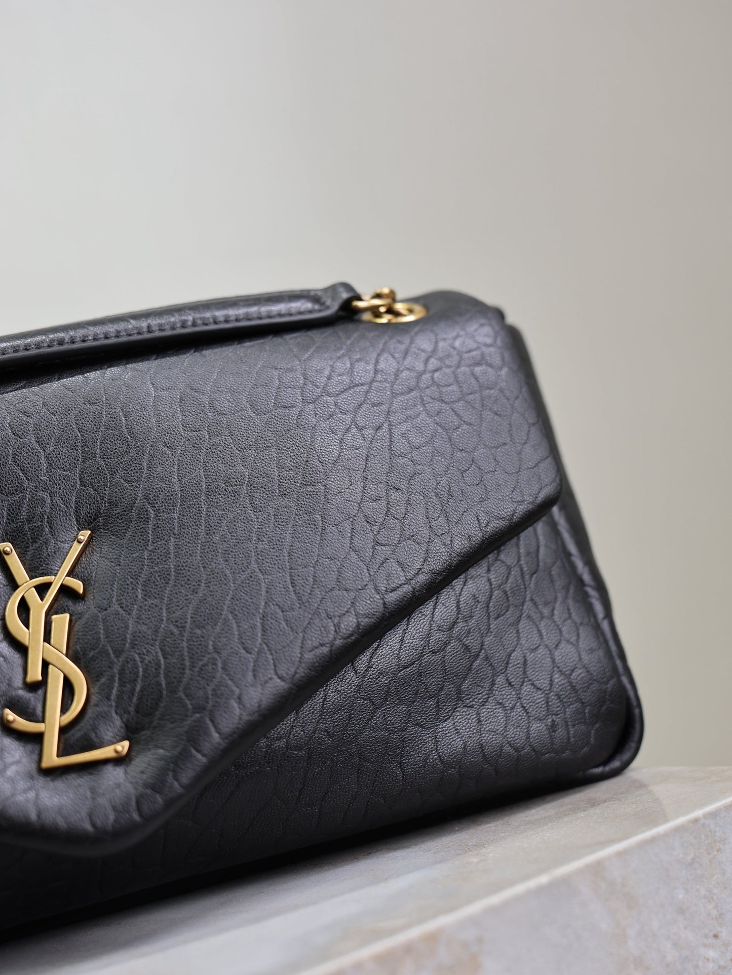 YSL Calypso Bag 30cm Black Lambskin With Gold Hardware