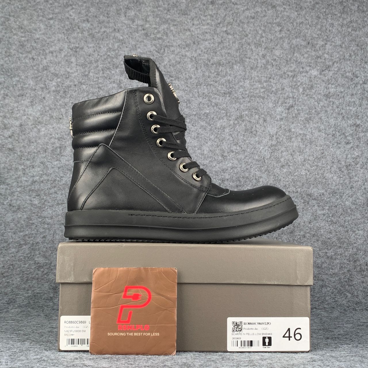 Chrome Hearts x Rick Owens Geobasket High 'Black'