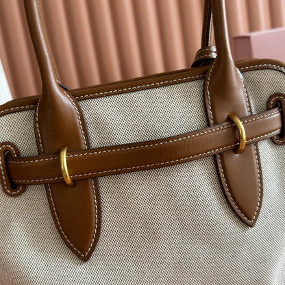 Miu Miu Aventure Handbag 31 Beige in Canvas 285305