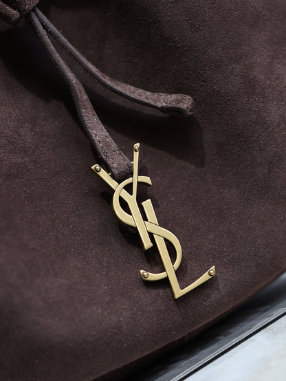 YSL Paris VII Hobo Bag Dark Brown Suede