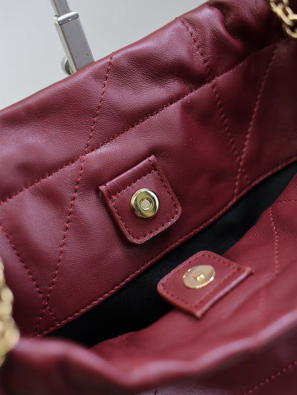 YSL Jamie Shopping Burgundy Lambskin