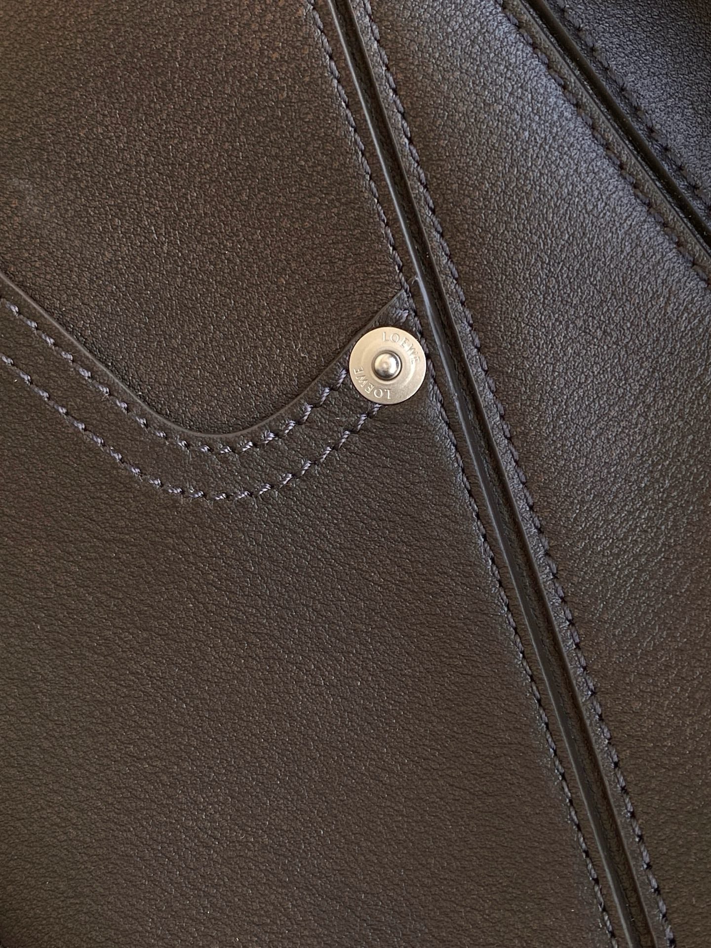 Loewe Panta Small Puzzle Bag 24cm Chocolate Glossy Calfskin