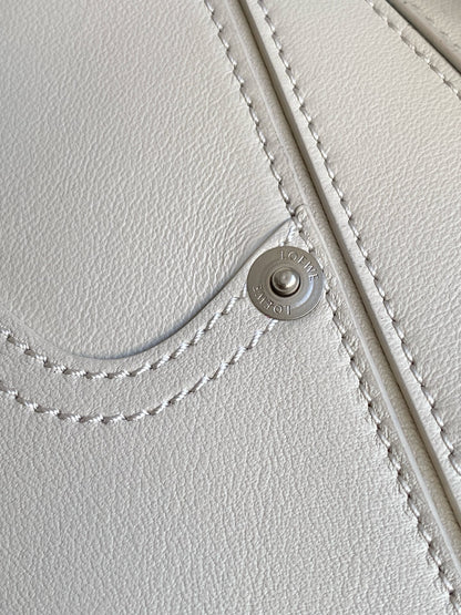 Loewe Panta Small Puzzle Bag 24cm White Glossy Calfskin