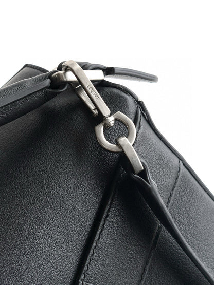 Loewe Panta Small Puzzle Bag 24cm Black Glossy Calfskin