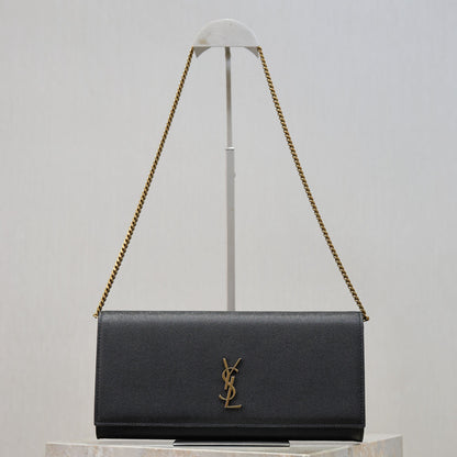 YSL Kate Clutch Bag Black Caviar Leather