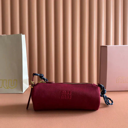 Miu Miu Adventure Nappa Canvas Bucket Bag 22 Dark Pink in Fabric 285321