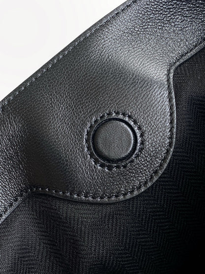 Loewe Draped Leather Tote Bag Black Lambskin