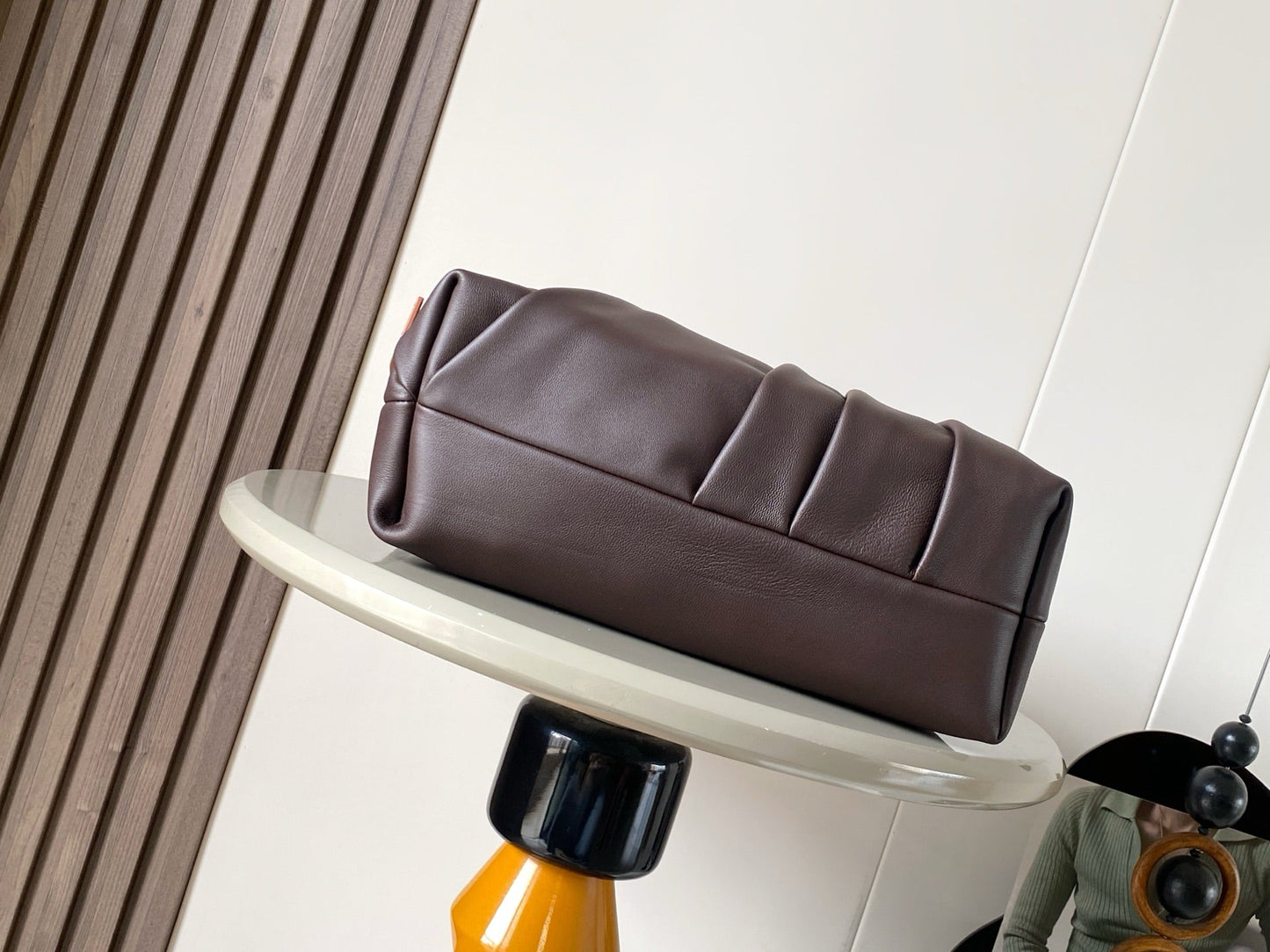 Loewe Draped Leather Tote Bag Chocolate Lambskin