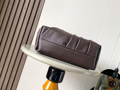 Loewe Draped Leather Tote Bag Chocolate Lambskin