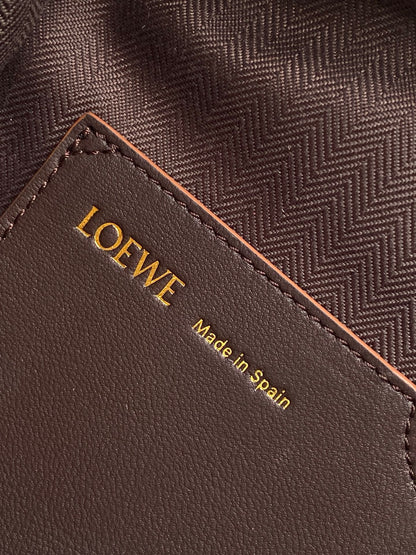 Loewe Draped Leather Tote Bag Chocolate Lambskin