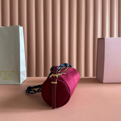 Miu Miu Adventure Nappa Canvas Bucket Bag 22 Dark Pink in Fabric 285321